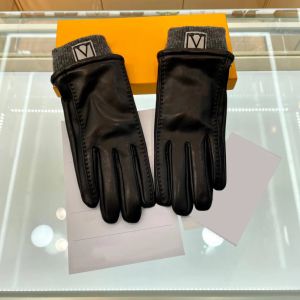 Designer Mannen Schapenvacht Lederen Handschoenen luxe winter handschoen Outdoor Dames Warme Wanten Met Doos G2310244Z-6