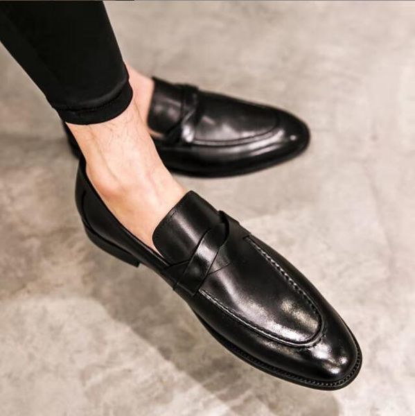 Designer Men Shoes Luxury Nouveau Pu Leather Casual Driving Zapatos de Hombre Slip-On Breaste Brun Brown Malou