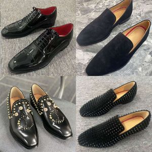 Designer Men Shoes Office Formele Oxford echte lederen spikes hiel schoenen zwart puntige teen Rhinestone zakelijke werkjurk schoen bruiloftsfeest schoenen groot formaat 38-48 no492-8