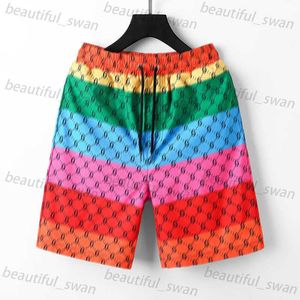 Designer Men Shorts Shorts Shorts Heren Summer Fashion Trend strandbroek Mid Rise High-End Rainbow Capris Casual en losse passende shorts