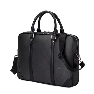 Designer hommes épaules carré porte-documents en cuir marron noir sac pour ordinateur portable sac à main hommes d'affaires de luxe sac de messager 3 couleurs et sac à poussière