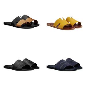 Designer Mannen Slippers Izmir Sandalen Leren Kalfsleer Sandaal Zomer Strand Casual Rubber Bloemen Brocade Slides Lui Grote Maat 38-47