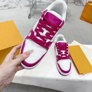 Diseñador Hombres Zapatillas de deporte Zapatos casuales de alta calidad Cuero de piel de becerro bajo Abloh Blanco Verde Rojo Azul Superposiciones Plataforma Mujeres al aire libre Zapatillas de deporte Tamaño 36-45