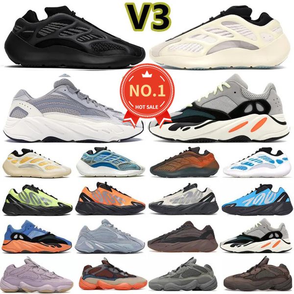 Avec des chaussures de course sneaker designer pour hommes pour hommes yz 700 700s pour hommes plate-forme de luxe 500 500S Alvah Azael Azareth Kyanite Hi-Res Red Vanta Phosphor Bone Bone