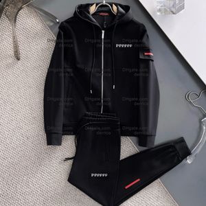 Designer Men Sportswear Set P Letters Mens Tracksuit Sporting Fitness Clothing Twee stukken lange mouw jasbroek Casual Men's Track Suit