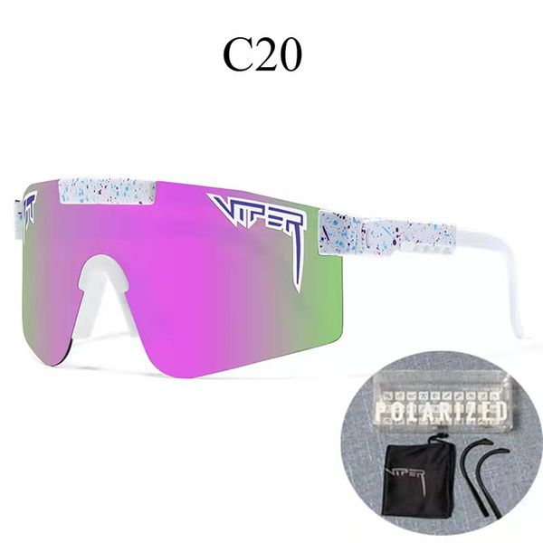 Lunettes de soleil de luxe pour hommes et femmes, pit vipers polarisées simples TR90 UV400, sport classique, lunettes de soleil de marque, lunettes de sport d'équitation avec boîte