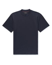 T-shirt da uomo firmata Loro Piana T-shirt da uomo in jersey di cotone blu T-shirt estiva da uomo a maniche corte