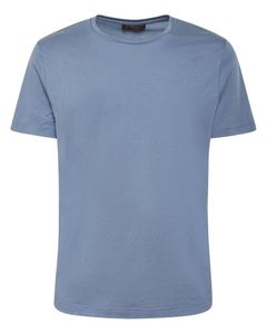 Designer Hommes T-shirt Loro Piana Hommes Bleu Soie Coton Doux Jersey T-shirt Manches Courtes Tops D'été T-shirt