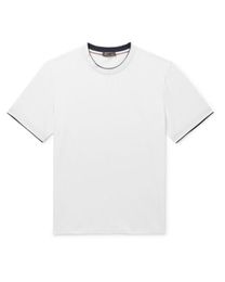 Designer Hommes T-shirt Le T-shirt de Loro Piana est détaillé avec des bordures contrastées le long du col Manches courtes Tops T-shirt d'été