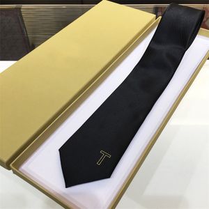 Designer Men Tie Silk Business Ties With Box Fashion Letter Plaid Embroidery Cravat High Quality Neck Tie