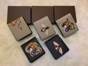 Cartera de diseñador para hombre, carteras de marca para mujer, billetera fina para hombre, tarjetero, serpiente, Tigre, abeja, monederos