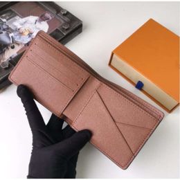 Designer hommes portefeuille sac à main avec boîte porte-carte de luxe damier vérifié fleur mode classique en gros discount version haute