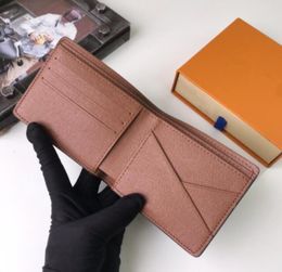 Designer masculino carteira bolsa com caixa titular do cartão de luxo damier verificado flor moda clássico inteiro desconto251h