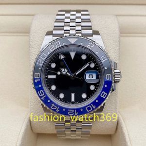 Diseñador Reloj para hombre Mecánico automático 40 mm 904L Acero 126710 Azul Negro Aleación Bisel GMT Calendario Cristal de zafiro Super Watchet regalo de lujo