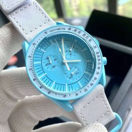 Men de diseñador Mirando a la batería de cuarzo deportivo Matrimonio de la luna biocerámica Mira la función completa del mundo Worly Wathly Women Watch Casual Imploud Men Watch