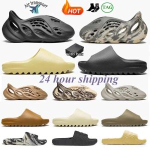 Diseñador Hombre Mujer Zapatillas Diapositivas Sandalias Hueso Resina Desierto Arena Espuma Corredor Vermillion Mineral Azul Ónix Puro Ónix Piedra Salvia MX Carbono Azufre 36-48