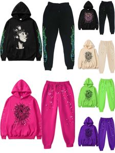 Femmes à capuche pour hommes Designer Pink Spider Sweatshirts Sweatshirts de qualité Sweatage Couple Sweater Fashion Tracksuit Black White Web Graphic Size
