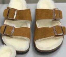 Designer Women Men Men Australi￫ Winter Snow Slippers Wol Boston Birkin Slippers Trek kurk sandales Suede glijbanen Fur Wol Plush Warm Slipper comfortschoenen 420