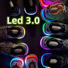 piste LED chaussures de créateur baskets pour hommes pistes baskets de luxe pour femmes Tess.s. Plateforme imprimée en nylon et cuir Gomma
