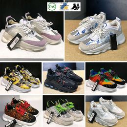 Diseñadores Mujeres Reacción de cadena Cadena Zapatos casuales Triple Blanco Blanco Blanco Naranja Azul Flelo Multicolor de goma Plataforma Sneakers Sports Lace-Up Zapato 2023 24