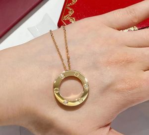 Designer Mannen Vrouwen Liefde Hanger Ketting Mode Cirkel Kettingen Diamant voor Cadeau Sieraden