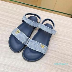 Diseñador - Hombres mujeres plataforma diapositivas sandalias de lujo Multicolor Negro blanco azul Brocado zapatilla de goma moda Zapatos de playa