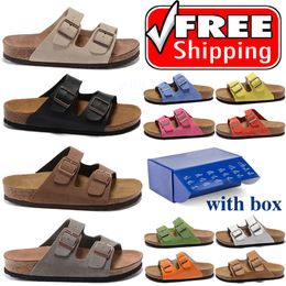 Avec boîte Livraison gratuite Designer Hommes Femmes Sandales Birkenstock Pantoufles Tongs en cuir souple Hombres Mujeres Beach Sliders Woody Buckle Strap Casual Sabots Mules