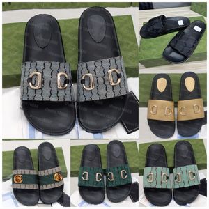 Designer Men Femmes Sandales Canvas En caoutchouc Flat Sandal Sandale Luxury Top-Quality Mules Platform Slippers Shabes Slipper Chaussures