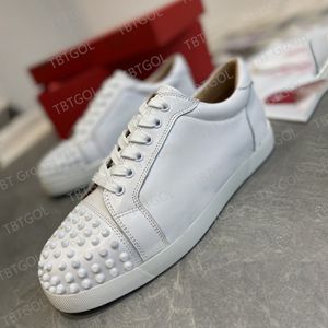 Zapatos de diseñador para hombre y mujer, zapatillas planas con pinchos, zapatos de boda para fiesta con purpurina, zapatillas deportivas de cuero blanco y negro 2022 con caja EU36-47