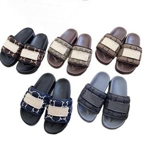 Designer Mannen Vrouwen Dikke Zool Geborduurde Letter Brood Slippers Open Teen Brede Platte Slipper Paar Lente/Zomer Nieuwe Mueller Schoenen Sandalen strand Slippers