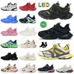 Designer Hommes Femmes Piste LED Casual Shoe Track 3 3.0 LED Sneaker Lighted Gomma Cuir Entraîneur Nylon Imprimé Plate-Forme Baskets Baskets Légères Runner 7.0 2.0 4.0 chaussures