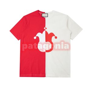 Diseñador Hombres Camiseta para mujer Moda Sombrero de payaso y camisetas con estampado de letras Parejas de High Street Color contrastante Camisetas Tamaño asiático S-XL