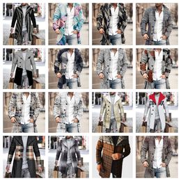 Designer Männer Wolle Trenchcoat Kunstpelz Kragen Mode Winter Business Lange Dicke Slim Fit Mantel Jacke Parka Herren Kleidung plus Größe 4XL