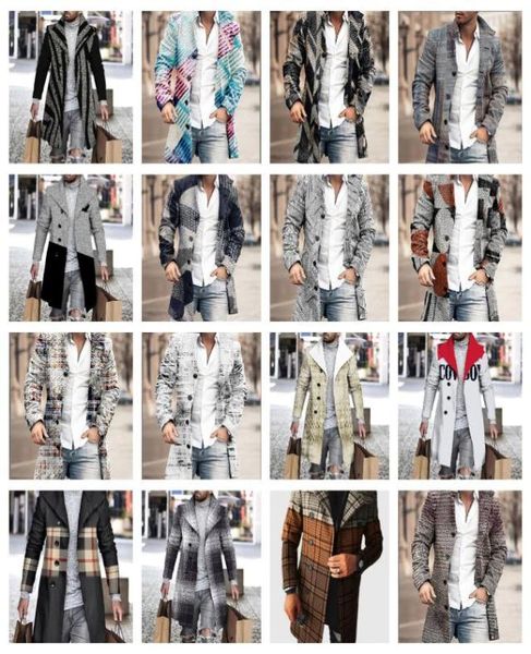 Designer Hommes Laine Trench-Coat Fausse Fourrure Col Mode Hiver Affaires Longue Épaisse Slim Fit Pardessus Veste Parka Vêtements Pour Hommes Plus1747934