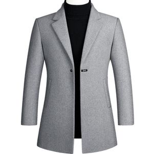 Designer Men Wool Trench Coat Coat Bouton Single Bouton Fashion Hiver Business Long épaissoir Slim Fit Veste de parapluie Parka Clothing Plus1154299