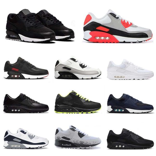 Designer Mens 90 Sports Casual ShoesTriple White Black Red Runner 90s Outdoor Total Laser Blue Hyper Grape Royal Wolf Grey Polka Dot Infrared MAXs Trainer Sneakers S3