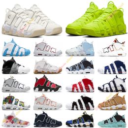 Designer Mens Airs More Uptempos 96 Chaussures Casual Total Scottie Pippen Blanc Varsity Rouge Vert Multicolore Noir Bulls Université Bleu UNC Femmes Trainer Baskets