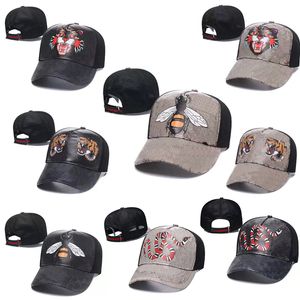 Diseñador Mens Gorras de béisbol mujer Marca Tiger Head Sombreros abeja serpiente Hueso bordado Hombres Mujeres casquette Sun Hat gorras Sports mesh trucker Cap venta caliente 2023