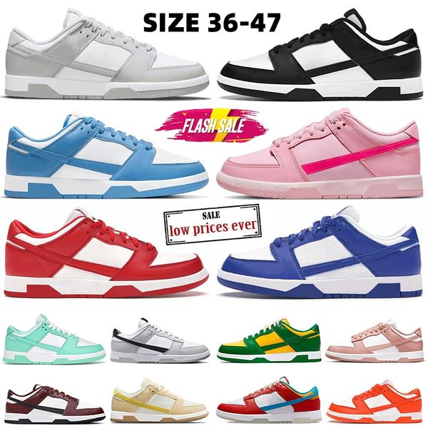 Plataforma de diseño zapatillas para hombres para mujer Panda White Black University Blue Triple Pink Men Women Sports Sports Talking Walking Tamaño 36-47 Gai