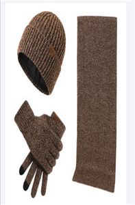 Designer Mens Boneie Scharpe Glove Set Luxury Hat Capes en tricot Caps Skis Swarves Masque Unisexe Winter Outdoor Fashion SetS9036590
