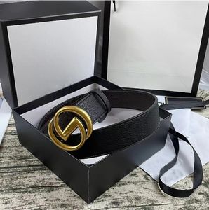 Designer Hommes Ceinture Luxe Femmes Hommes Ceintures Unisexe Double Bronze Lettre Boucle Ceinture En Cuir Véritable Mode Affaires Casual Simple Classique Beau Cadeau