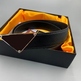 Designer mens ceintures luxes couleur unie lettre ceintures tempérament décontracté polyvalent Classique mode boucle coulissante Largeur 3.5cm triangle ceinture très bon