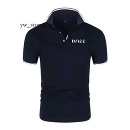 Designer Mens Boss Polo Chemise De Luxe Marque Boss Chemise Lettre Casual Manches Courtes Boss Hommes Mode Lâche Revers Demi Manches Boss Mens Polo 8922