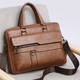 Designer Mens Mens Incline de haute qualité Marque d'entreprise PU Leather Sac à main sac à main Bag de 14 pouces