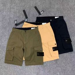 Diseñador para hombre pantalones cortos de carga verano casual tablero pantalones cortos de playa pantalones calle vintage pantalones cortos sueltos al aire libre marca de lujo transpirable moda gran bolsillo color sólido verde