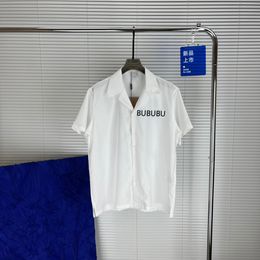 Diseñador para hombre camisas casuales moda burbereys hombres marca camisa verano manga corta botones cómodo transpirable