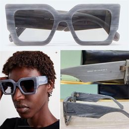 Designer-Herren-Catalina-Sonnenbrille OERI003, quadratischer Rahmen, breite Bügel, weißer Pfeil, klassisches Grau, Herren-Sonnenbrille mit Arbeitskleidungsgefühl, UV400, 284 Jahre