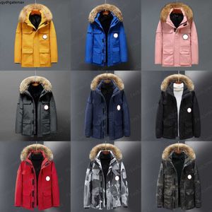 Designer Mens Down Jackets Homme Jassen Outdoor Winter Parka Big Fur Capondure Extérieur Chaaquetas Manteau Veste Manteau Hiver Doudoune Canada T64U