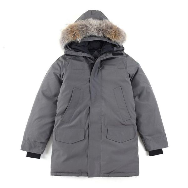 Diseñador para hombre chaquetas de plumón pato blanco cortavientos hombres parkas chaqueta collar invierno puffer abrigo de piel de lobo real capucha ártica Trim doudoun297g