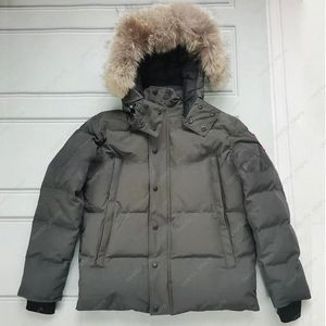 Diseñador para hombre abajo parkas Thich Canadá invierno cálido con capucha Outwear abrigos piel moda parka chaqueta con cremallera S-2XL O5cd #